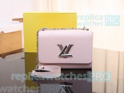 New Fashionable Replica L---V Twist Denim Pink Leather Ladies Chain Shoulder Bag